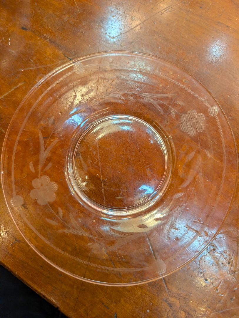 Cut Glass Pink Plate