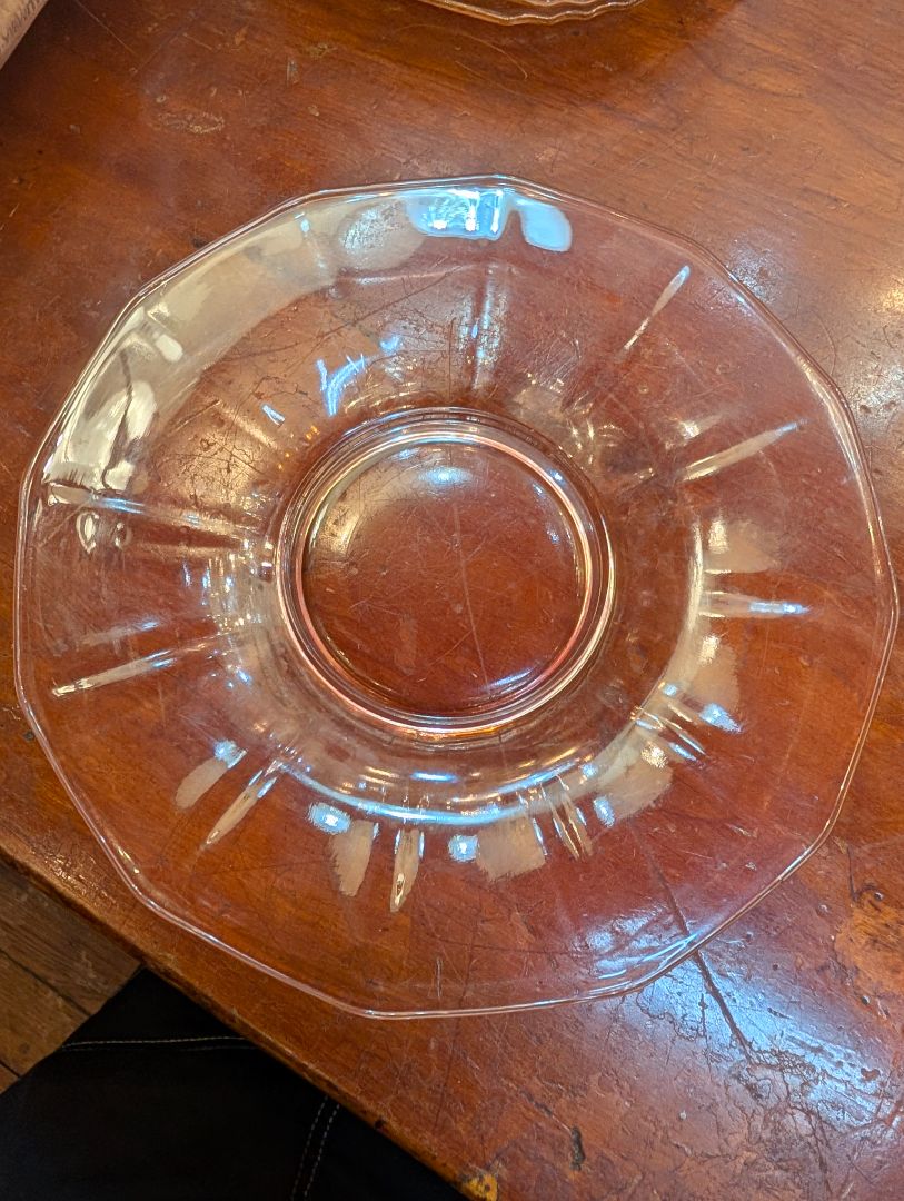 Pink depression glass plate Indiana Glass