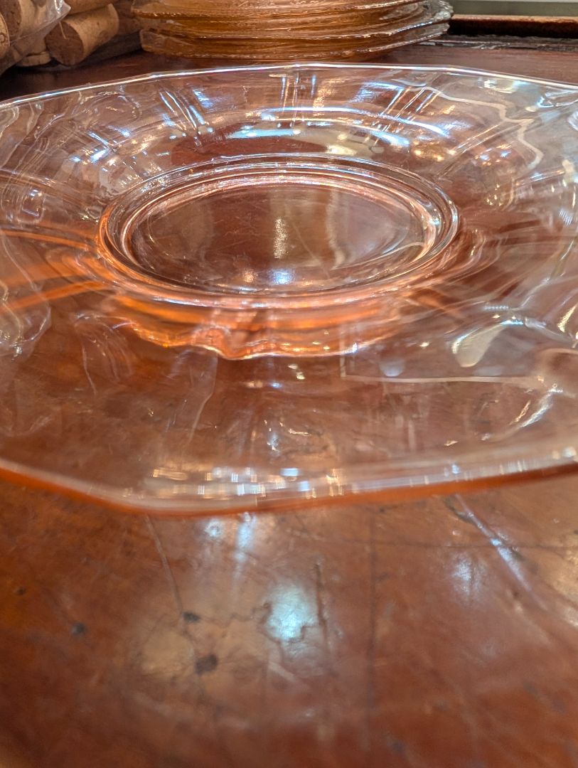 Pink depression glass plate Indiana Glass