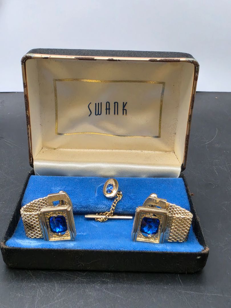 Swank Cufflink & Tie Tack Set