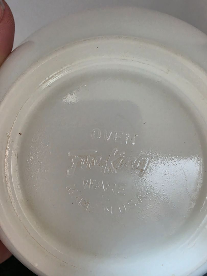 1950s-1960s White Fire King Milk Glass Bowl