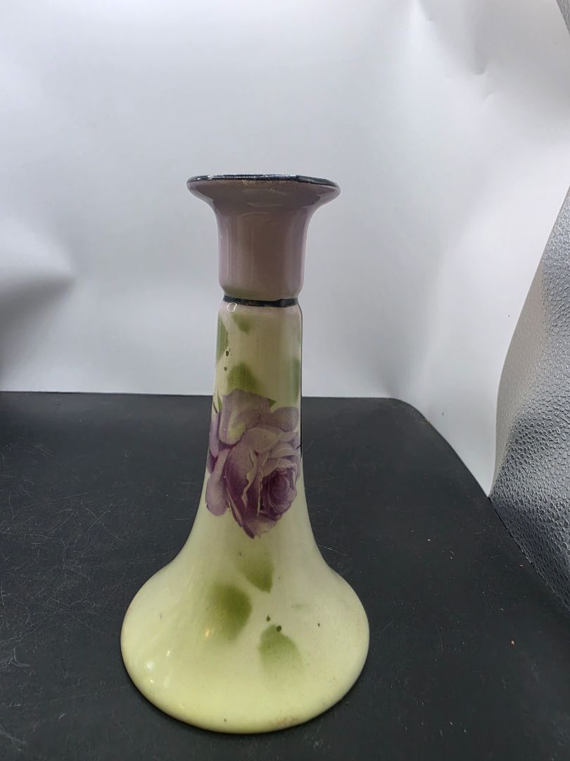 Green & Purple Flower Candlestick