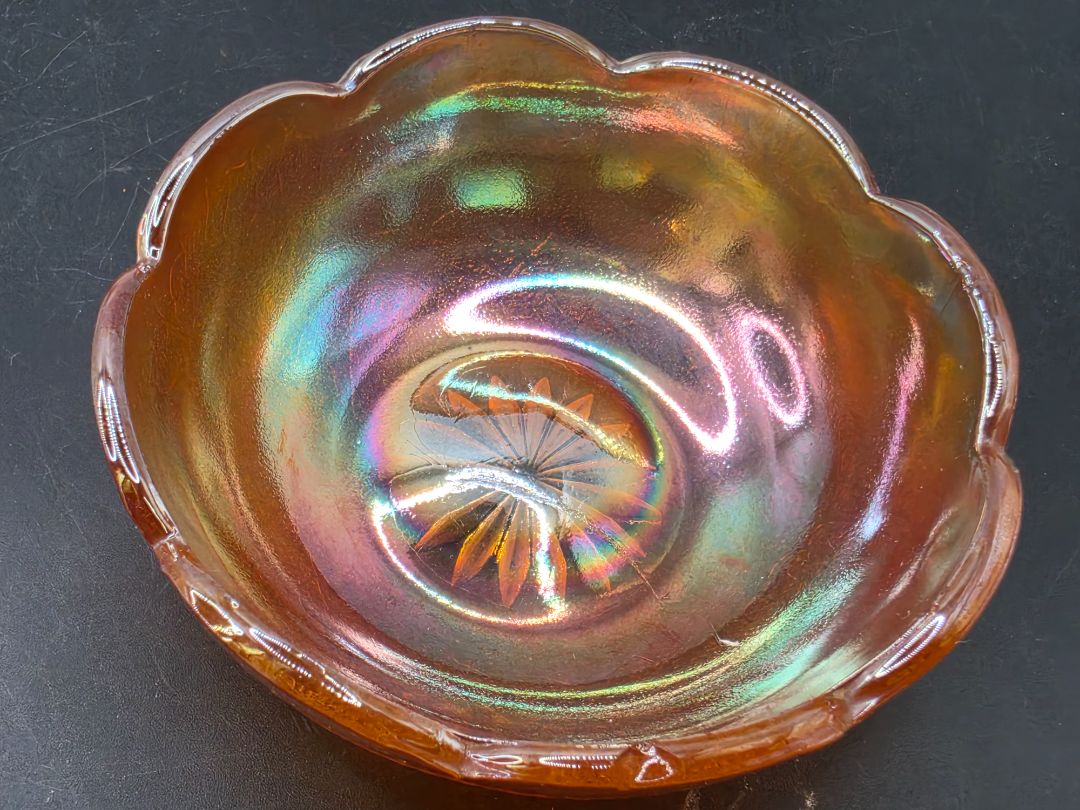Marigold Carnival Glass Bowl