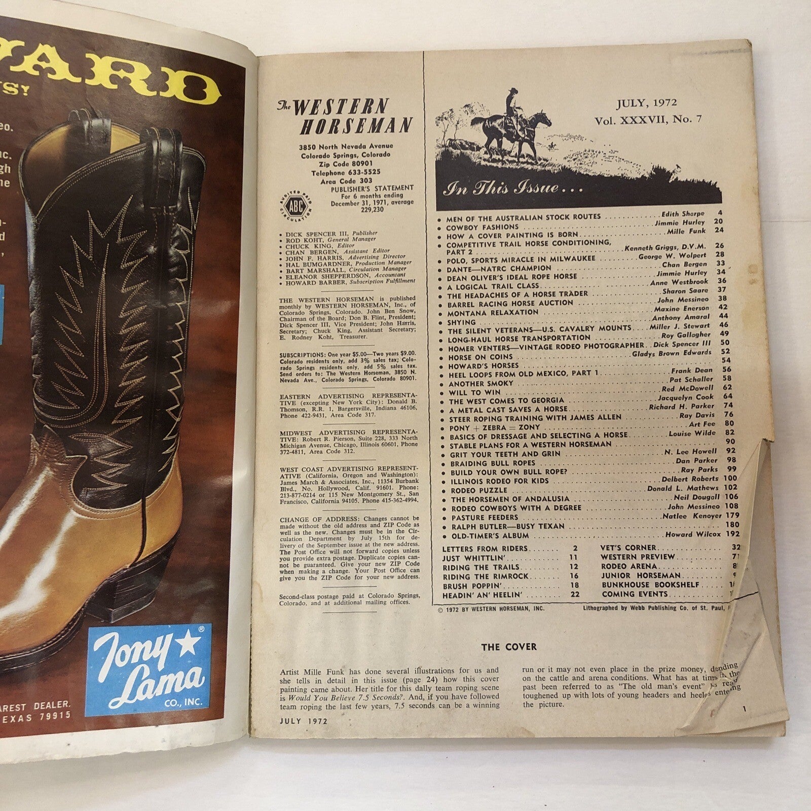 Lot of 3 The Western Horseman Magazine July 1972 Jan 1979 and Jan 1986