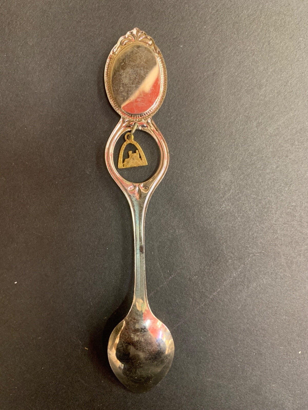 Vintage Arizona with Golden Cactus Charm Souvenir Spoon