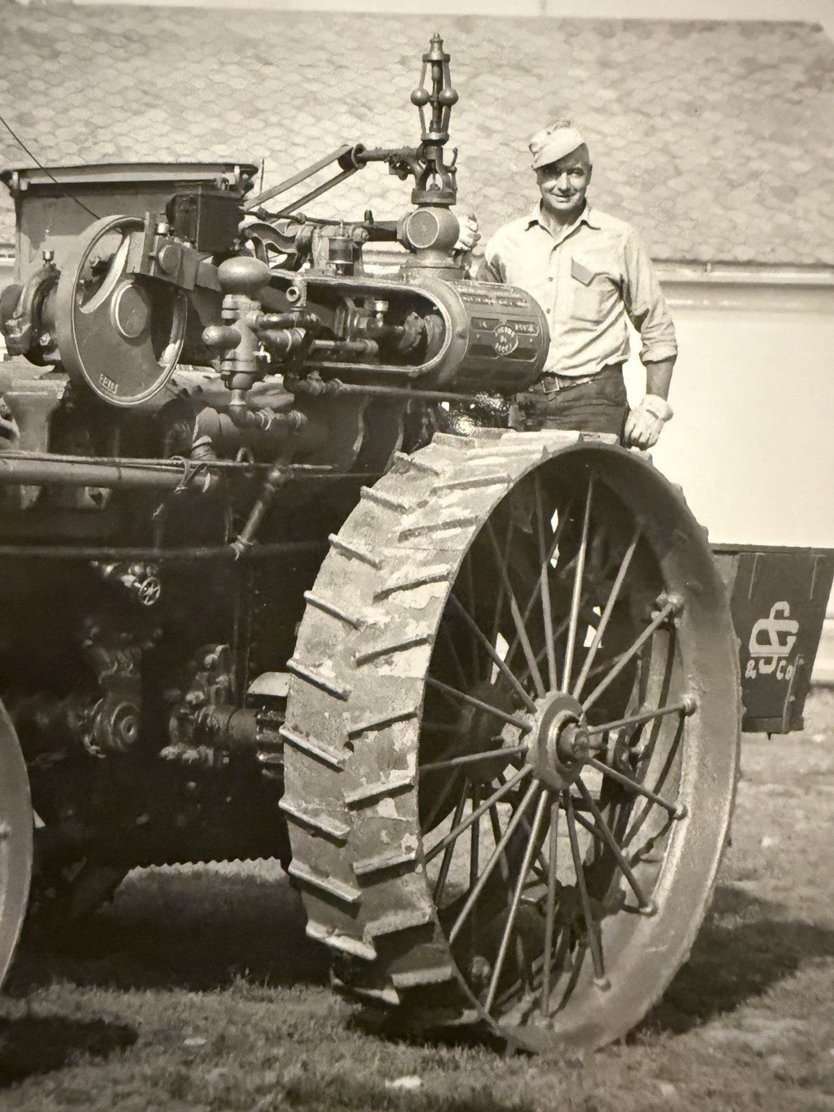 RPPC  Postcard  J I CASE OLD Steam TRACTOR Gaar Scott Richmond Indiana IN