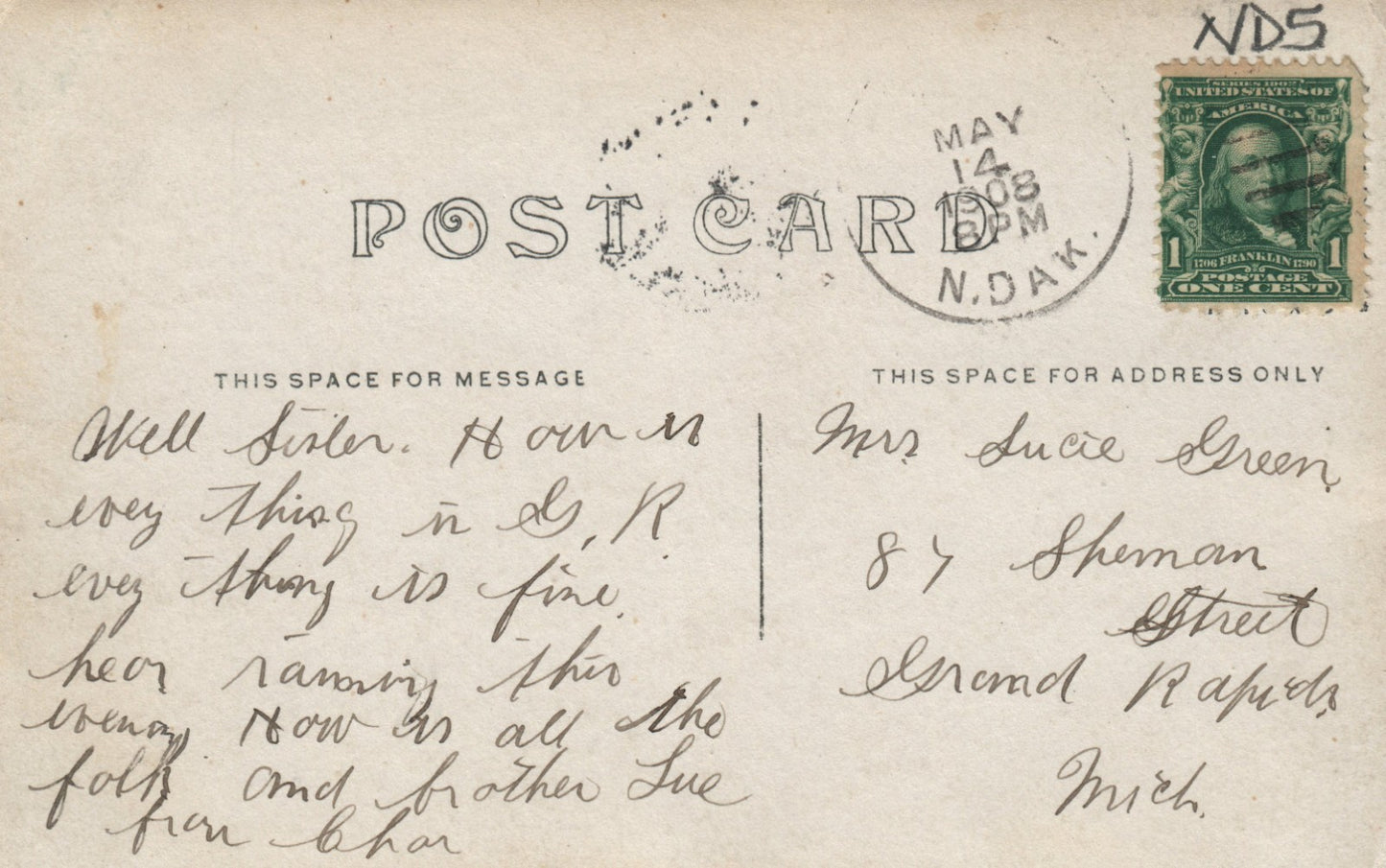1908 Real Photo Presbyterian Church ND North Dakota Postcard 