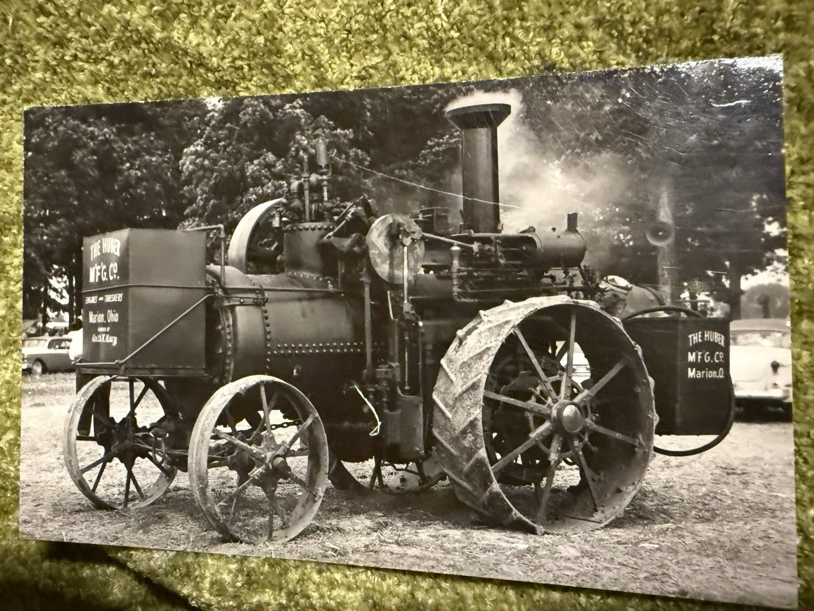 RPPC Real Photo The Huber Postcard OLD Steam TRACTOR Marion Ohio