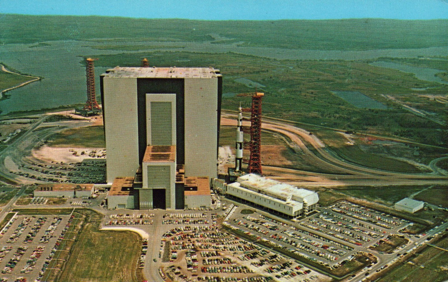 John F Kennedy Space Center NASA Apollo Saturn V on way to launch pad Florida FL