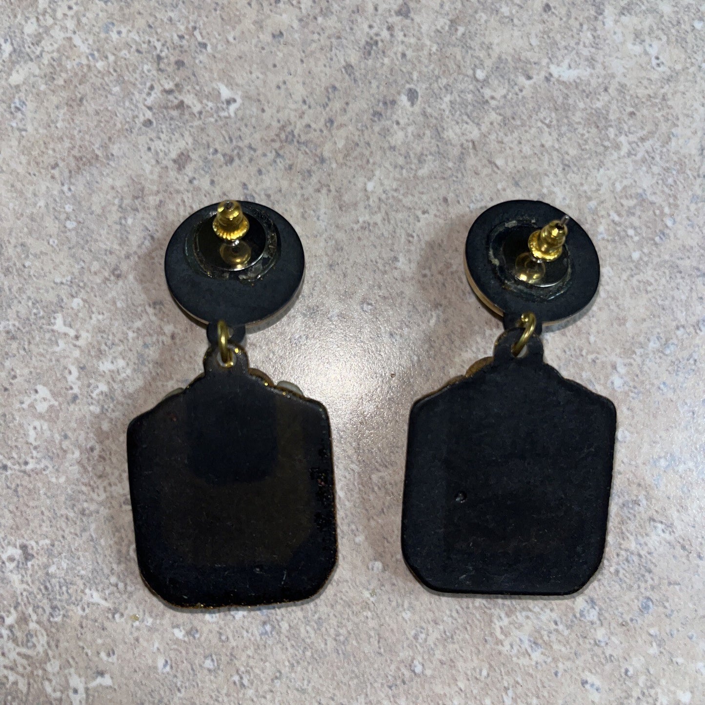 Vintage Dangle Cip On  Earrings Gold Tone