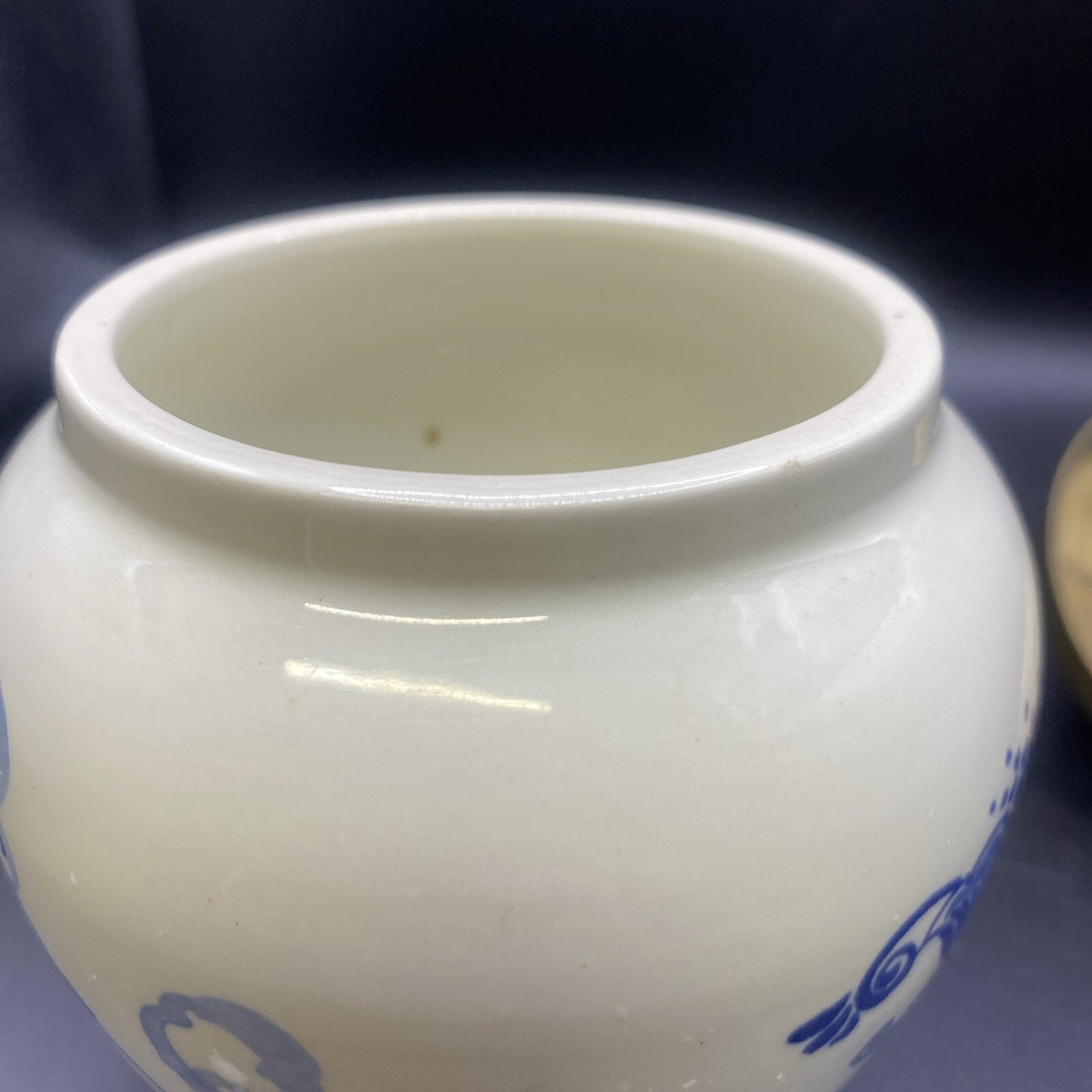 1900's ANTIQUE Little 5.25"  Dutch Delft Tobacco Jar GOEDEWAAGEN DELFTWARE LID