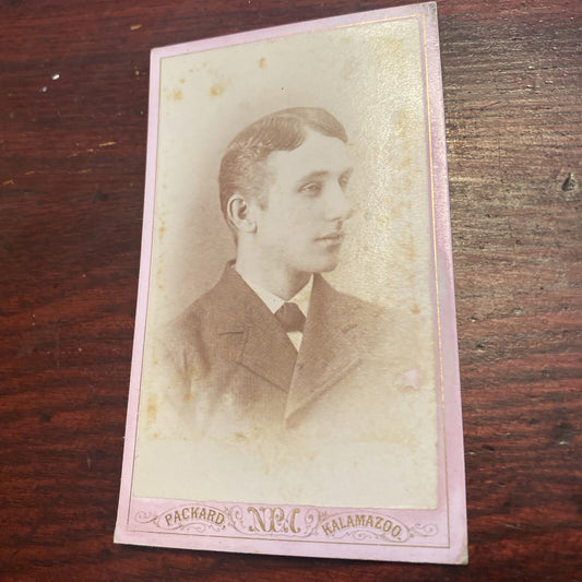 1877 Real Photo Victorian Young Gentleman  CDV Packard Kalamazoo Mi Michigan 