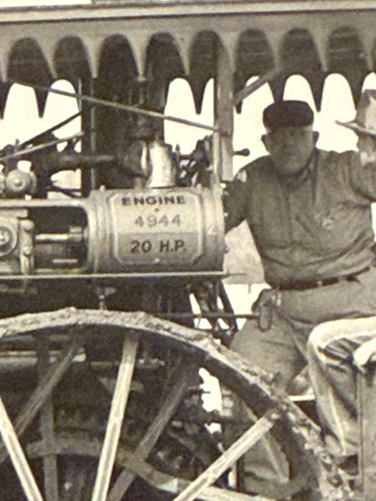 RPPC Real Photo Postcard OLD Steam TRACTOR Hay Bailer