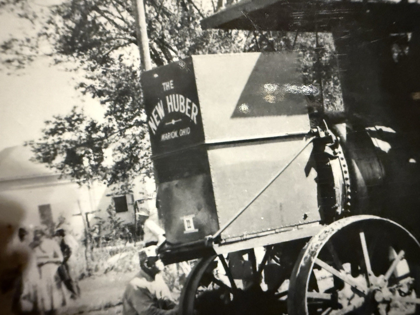 RPPC Real Photo MT PLEASANT IOWA RPPC Postcard OLD THRESHER Tractor 63-M
