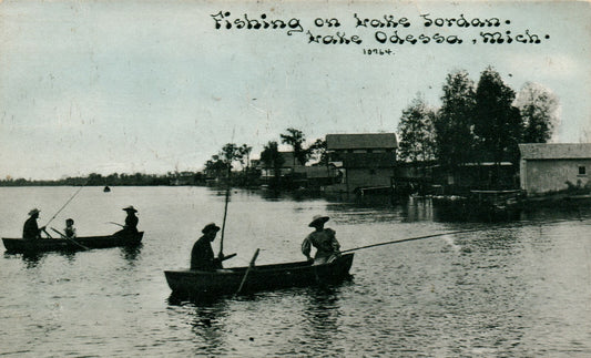 1912 Fishing on Lake Jordan Lake Odessa Mich Michigan MI 