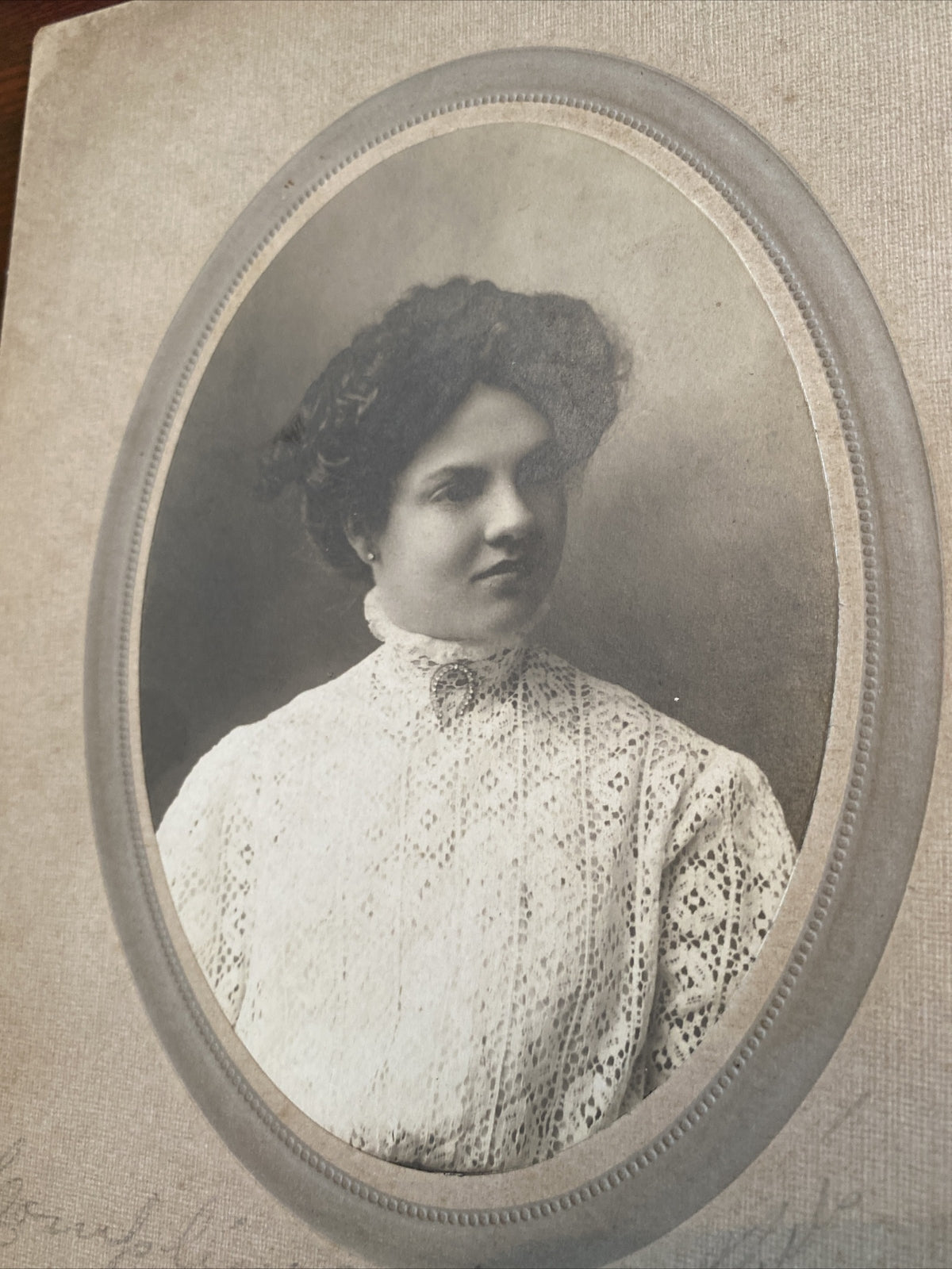 Vintage Victorian Woman Real Photo On Card Mrs Goyd