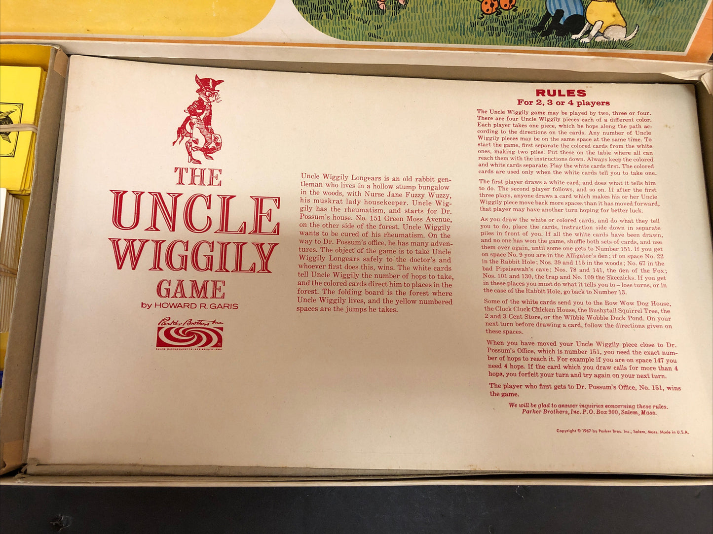 The UNCLE WIGGILY Game 1967 edition Parker Brothers