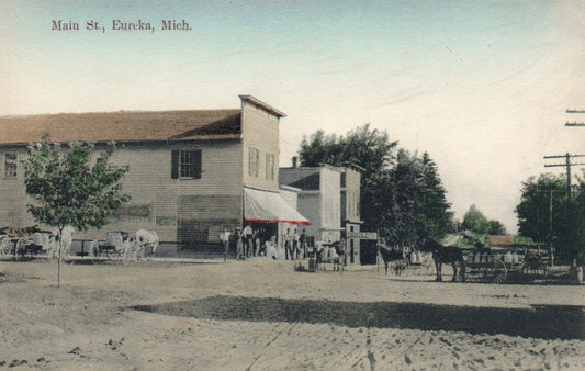 8284 Main Street In The Old Days Eureka  Michigan Mich MI Postcard
