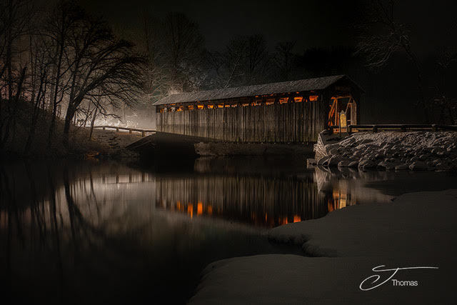Real Photo 8 x 10 Fallasburg Covered Bridge Lowell MI Michigan 
