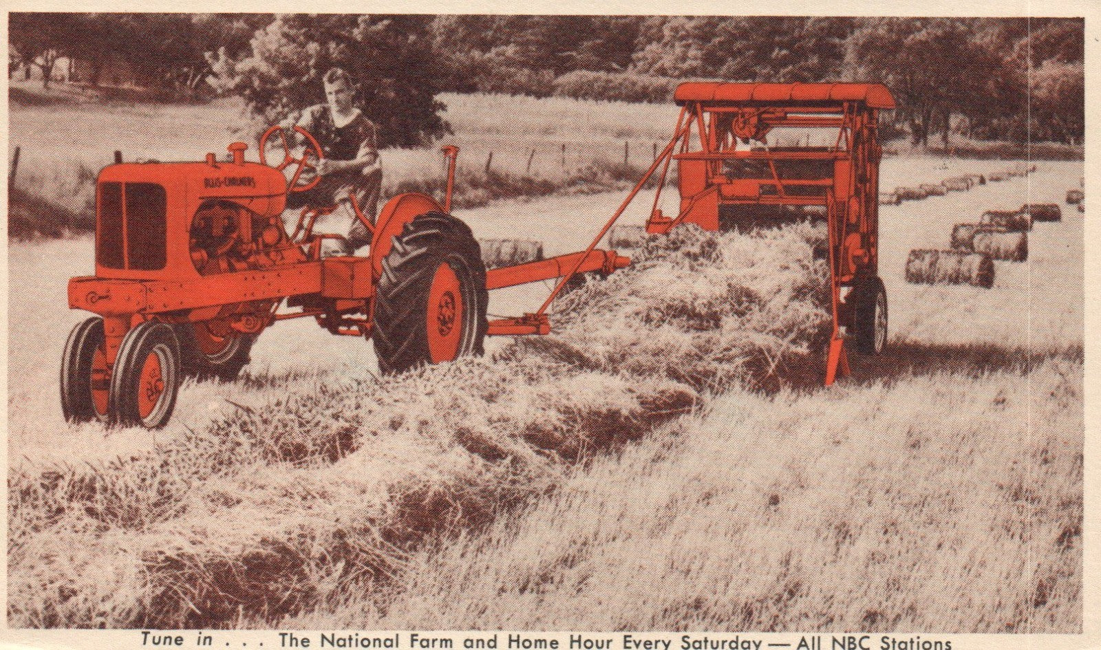 Allis-Chalmers The new roto-baler TRACTOR vintage postcard