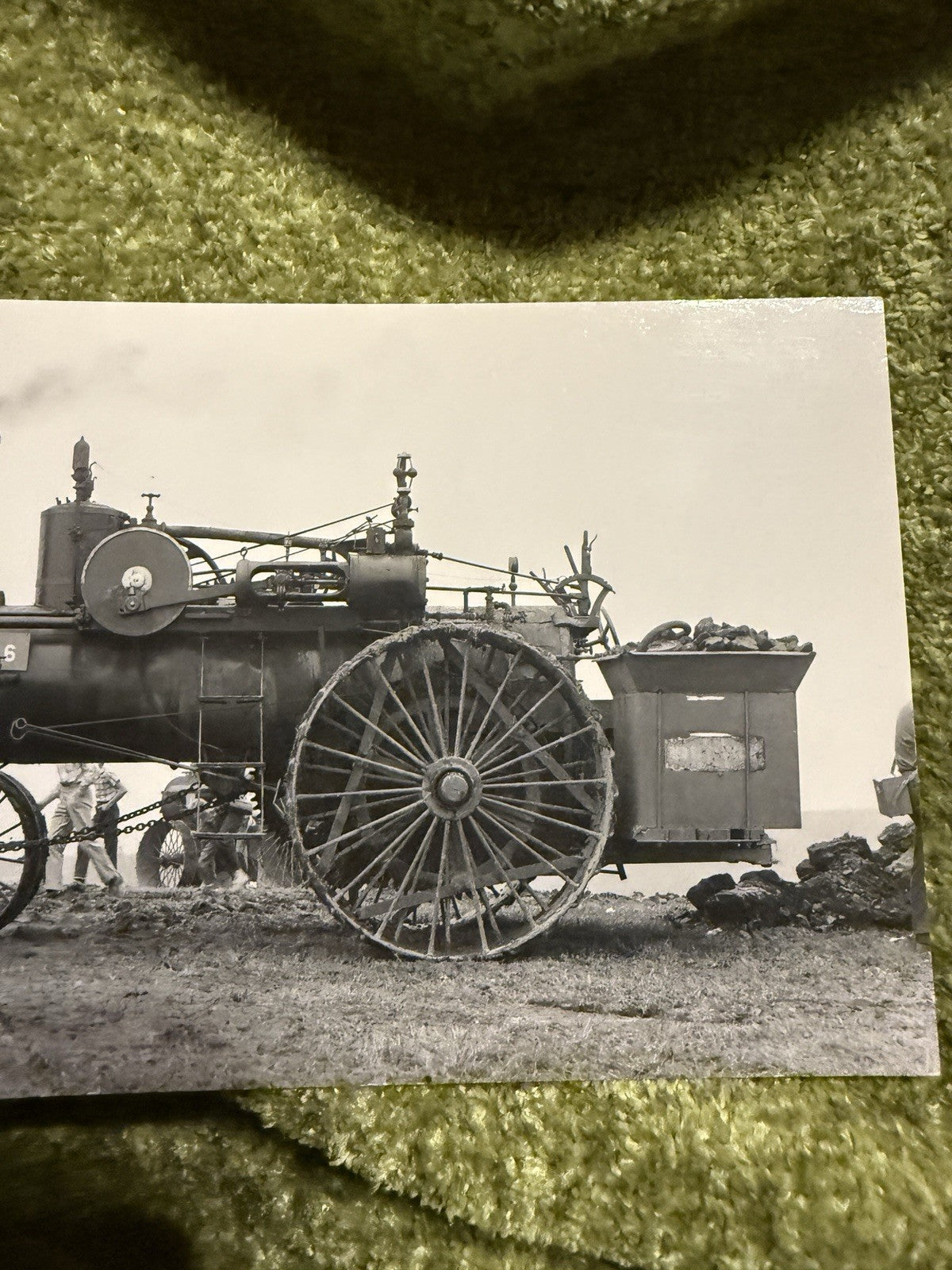 RPPC Real Photo Postcard OLD Russell Steam TRACTOR