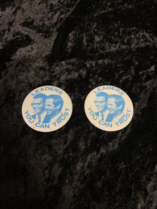 2 Vintage 1940's William Milliken Campaign 2 1/4" Celluloid Pinback