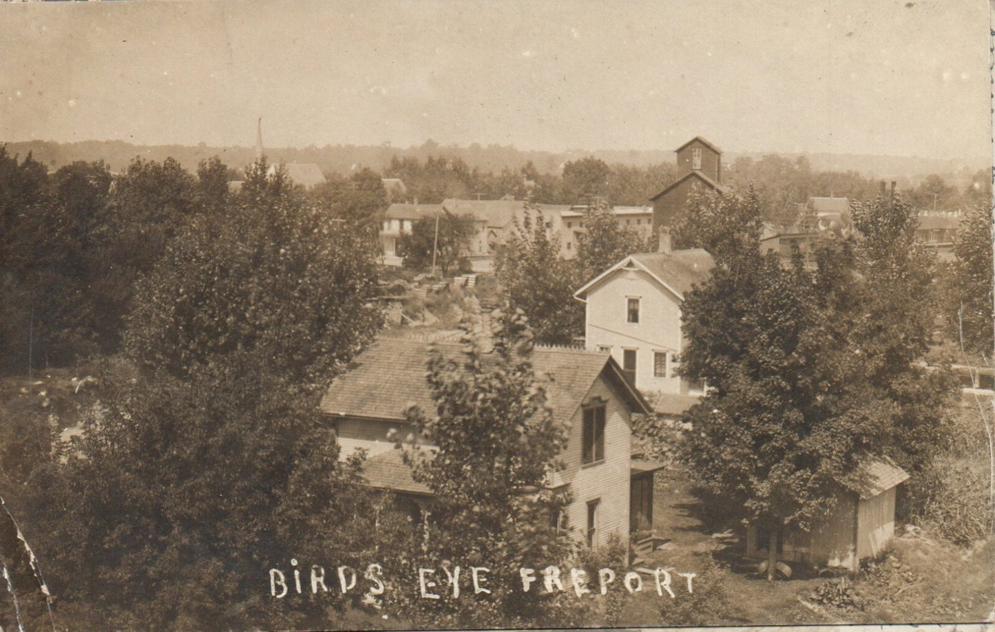 190? Birds Eye View Real Photo  Freeport  Michigan MI Postcard