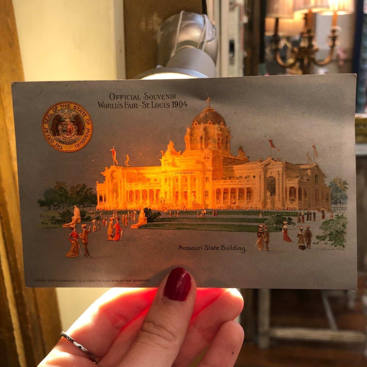 1904 HTL Saint St Louis World's Fair MO Missouri State Building Hold the Light 