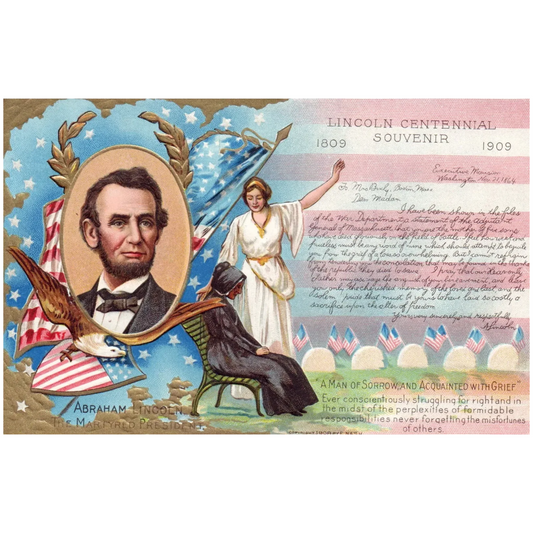 Abraham Lincoln "The Martyred President" Centennial Souvenir Patriotic Postcard