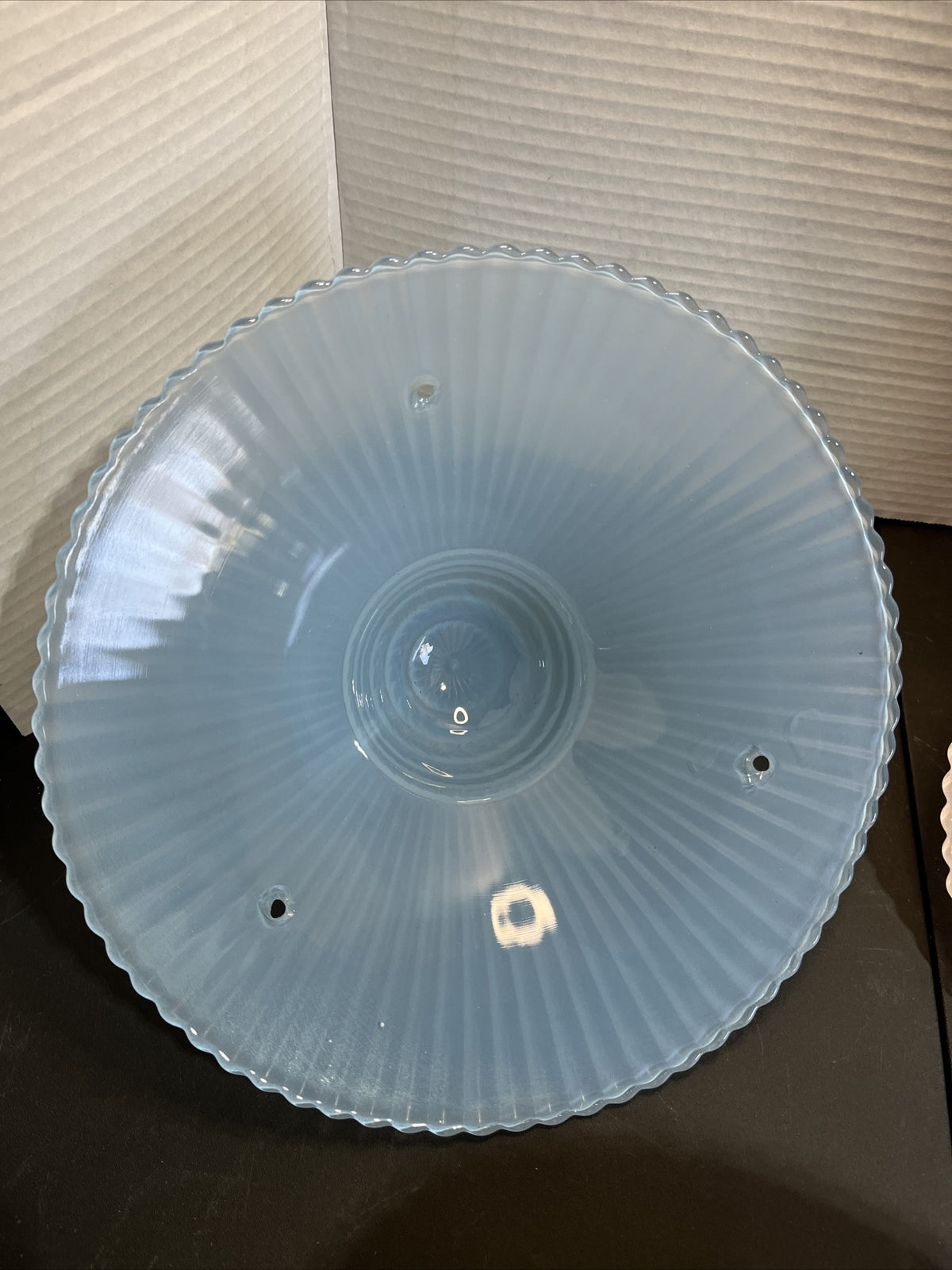 Vintage 11” Glass Shade 3 Hole Flush Mount Light 