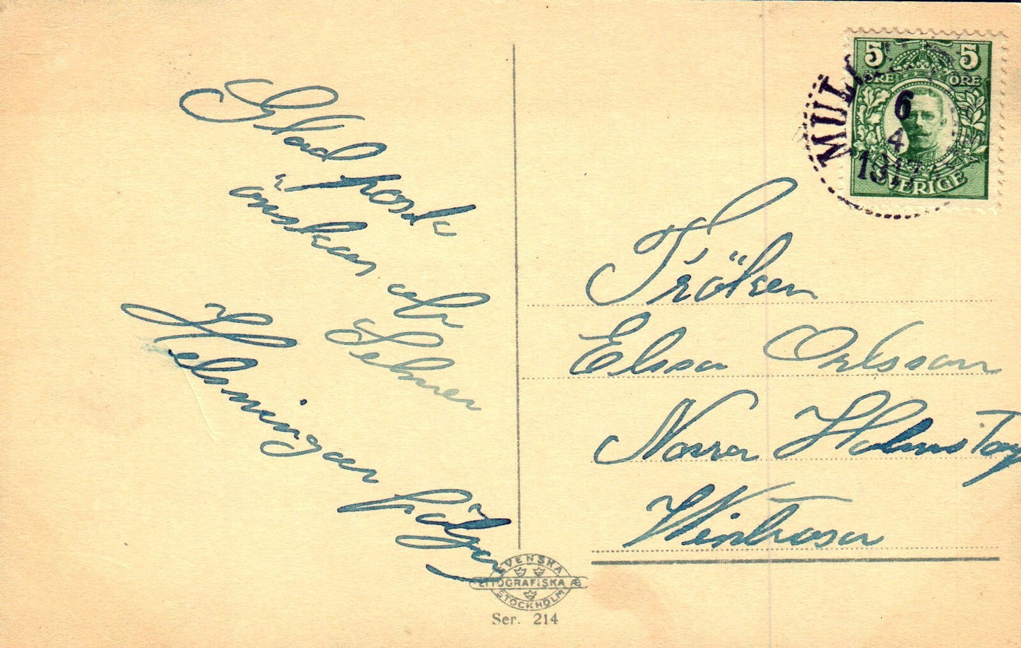Glad Pask Hedvig Rosendahl Sweden Artist  Girl Rooster Easter Postcard