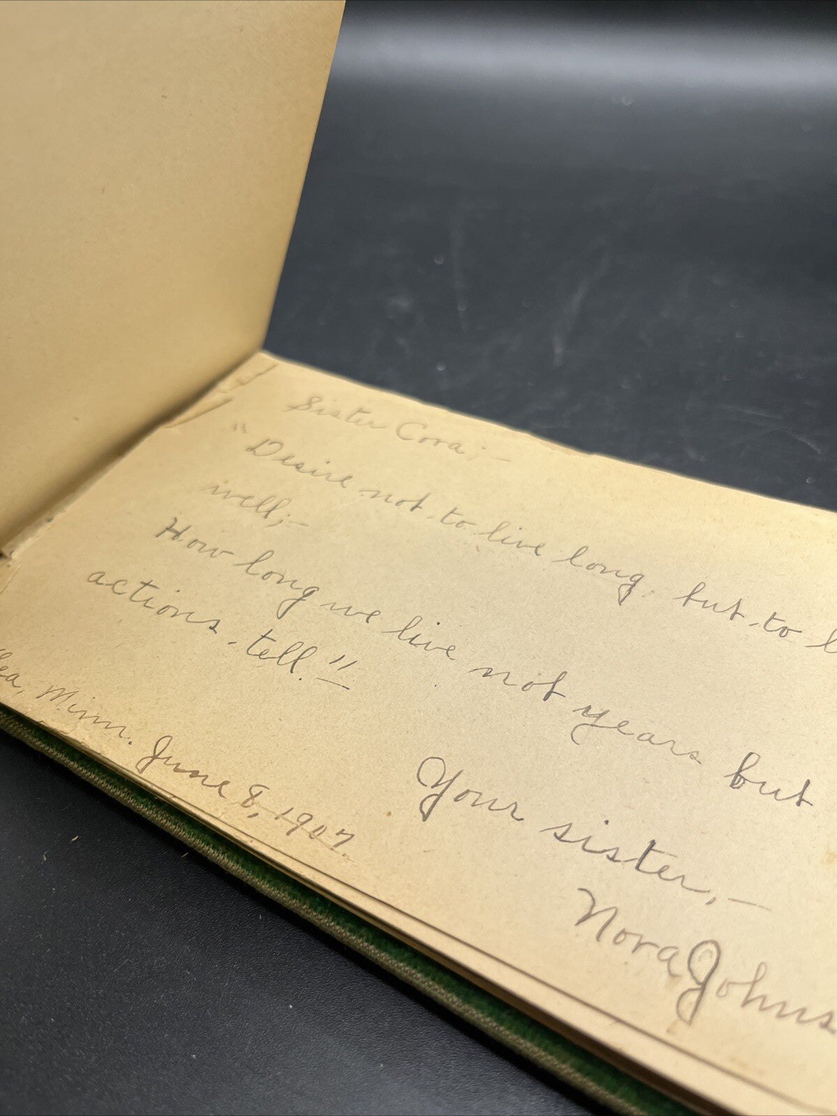 Antique 1900s Autograph Book Album with Signatures & Messages. 6" X 4”