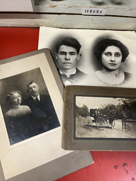 ANTIQUE 1900's ORIGINAL PEOPLE  PHOTO LOT - 3