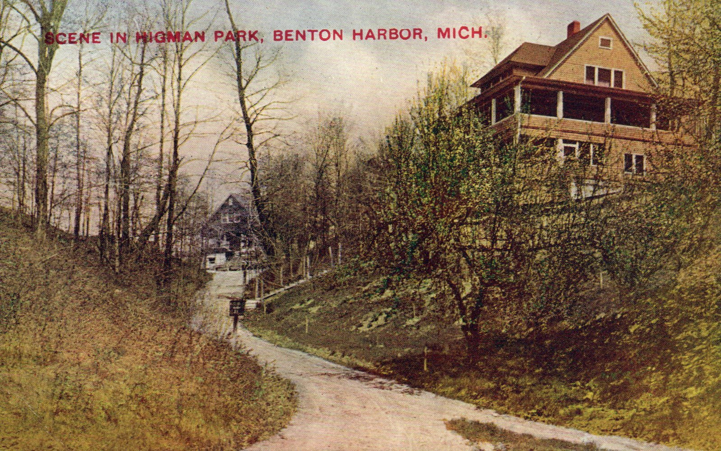 Scene in Higman Park, Benton Harbor, Michigan MI Postcard