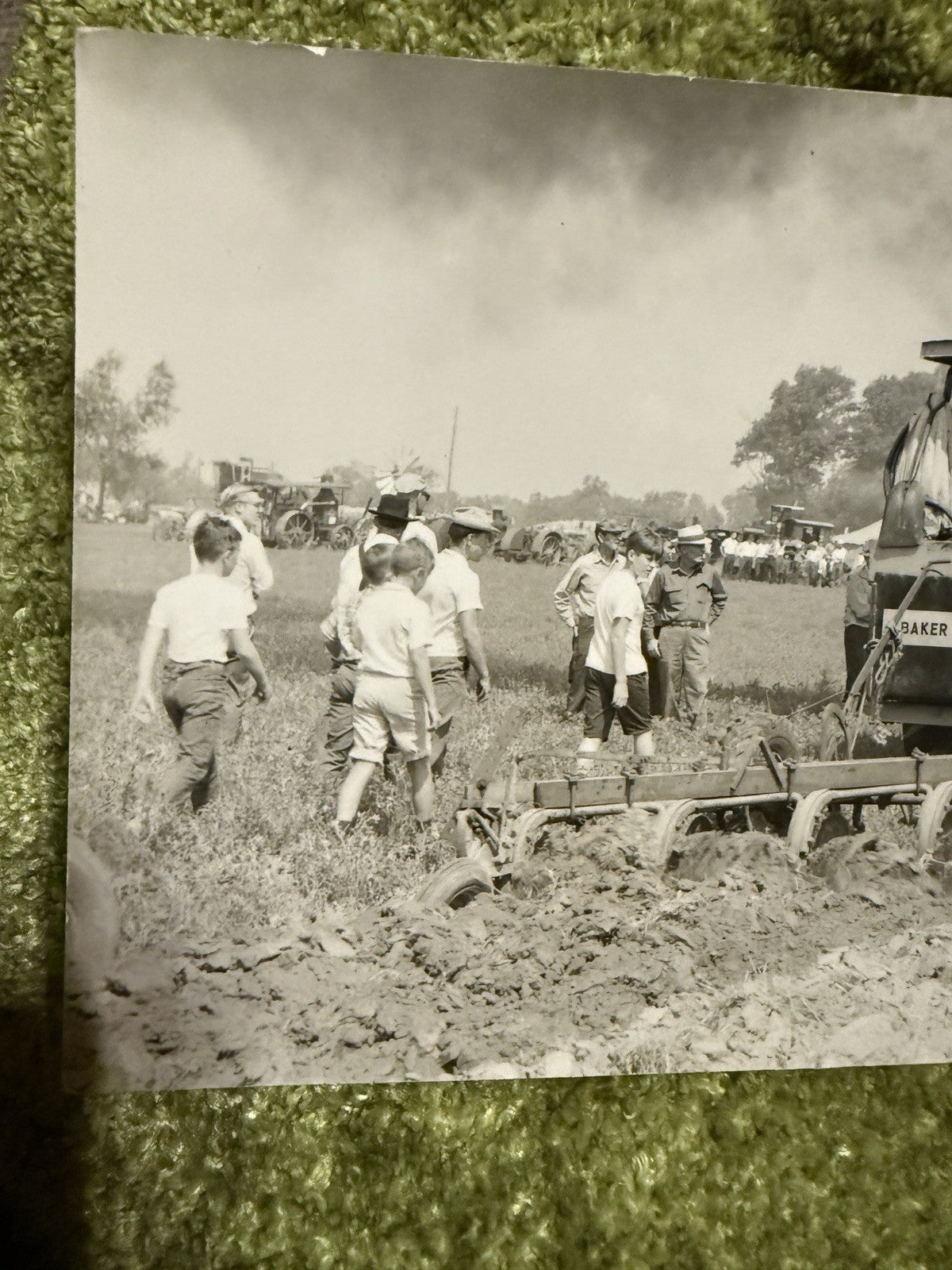 RPPC Real Photo BAKER Postcard OLD STEAM TRACTOR
