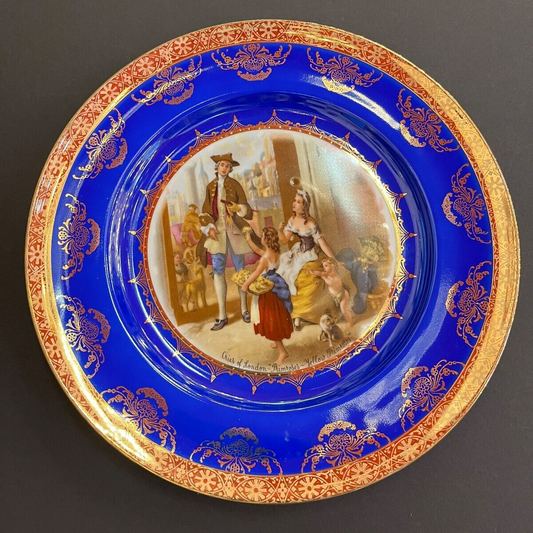 Vintage Bavaria Cries of London "Primroses - Yellow Primroses" Blue/Gold Plate