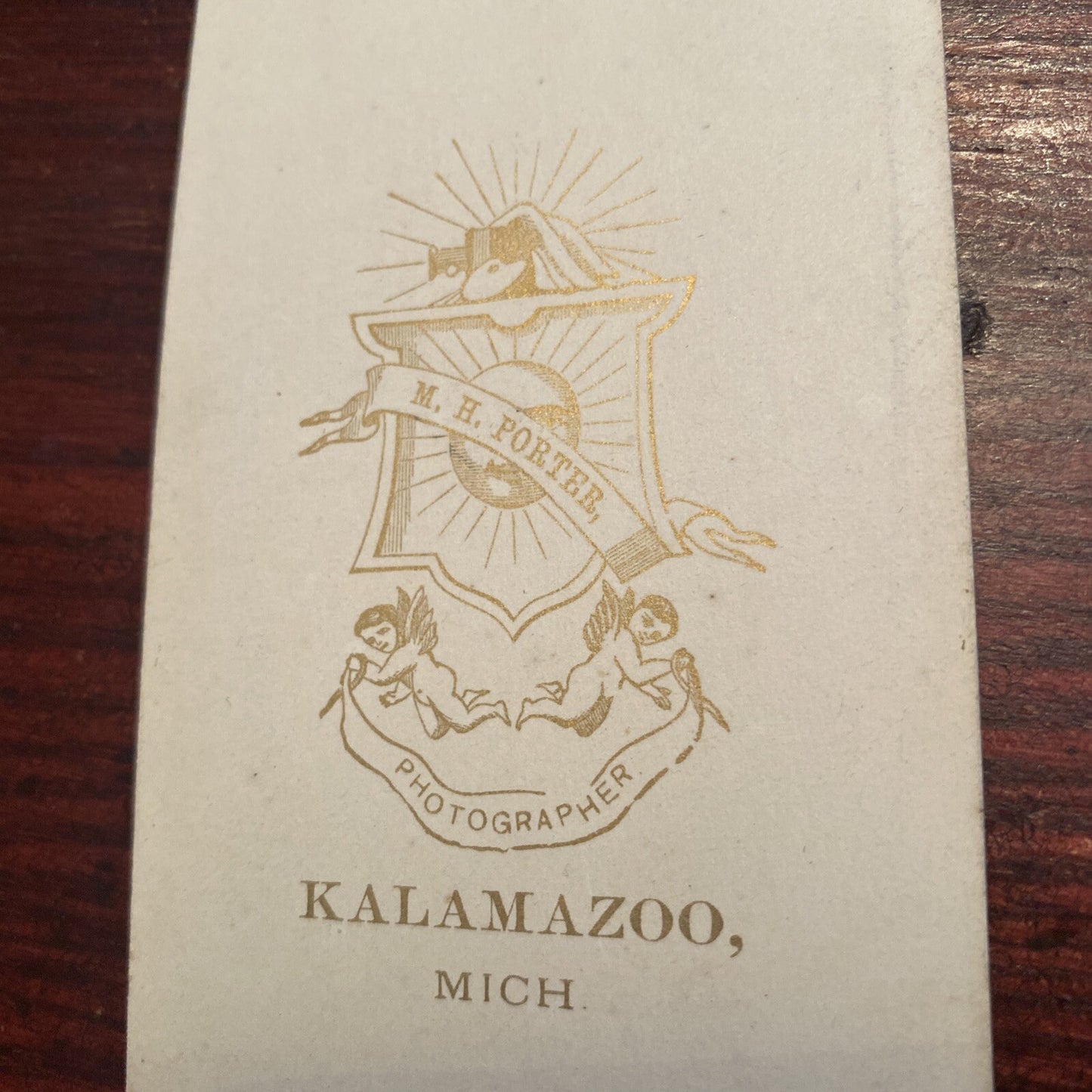 Real Photo Victorian Gentleman  CDV M H Porter Kalamazoo Michigan MI 