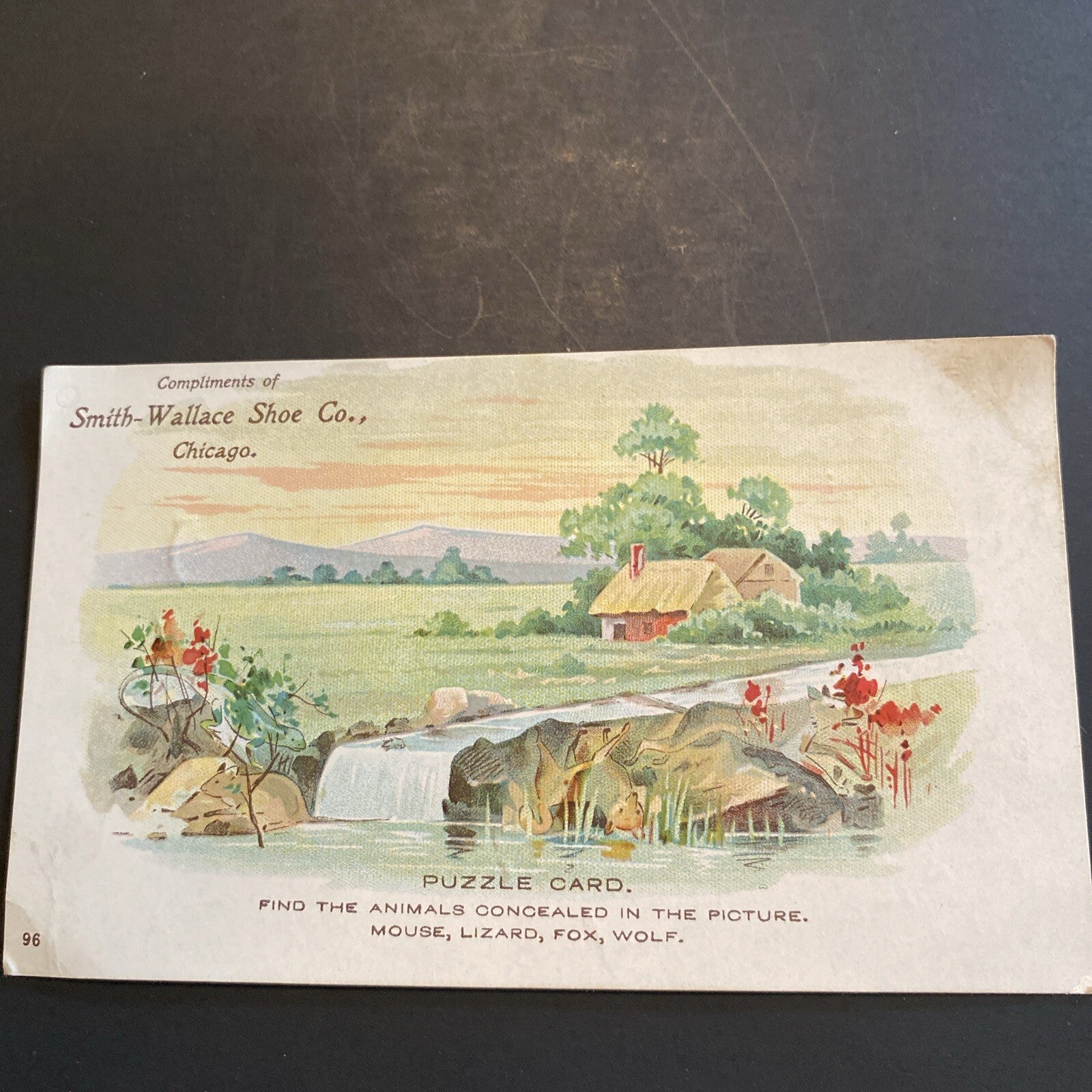 Smith- Wallace Shoe Co Chicago Illinois IL Trading Trade Card Advertising Game