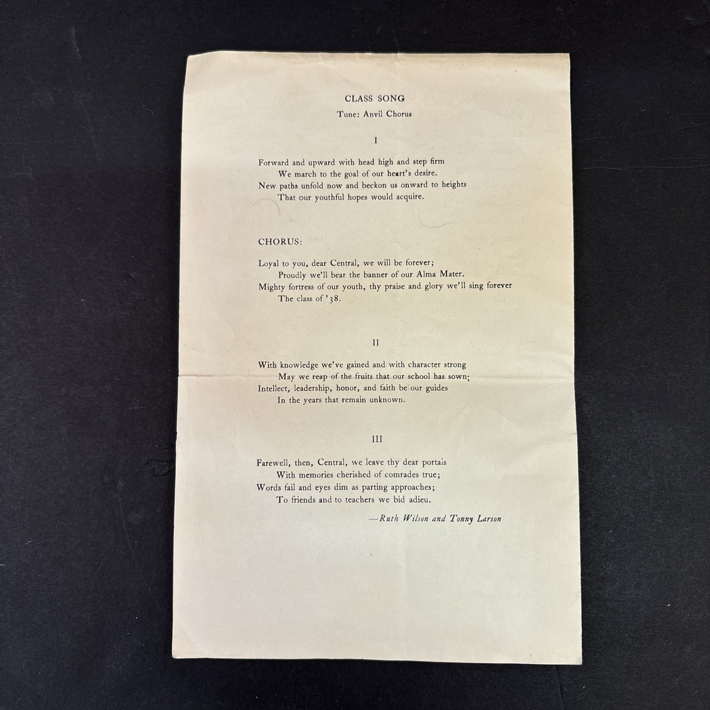 1938 Class Day Exercises & Graduation Central High School Grand Rapids Michigan