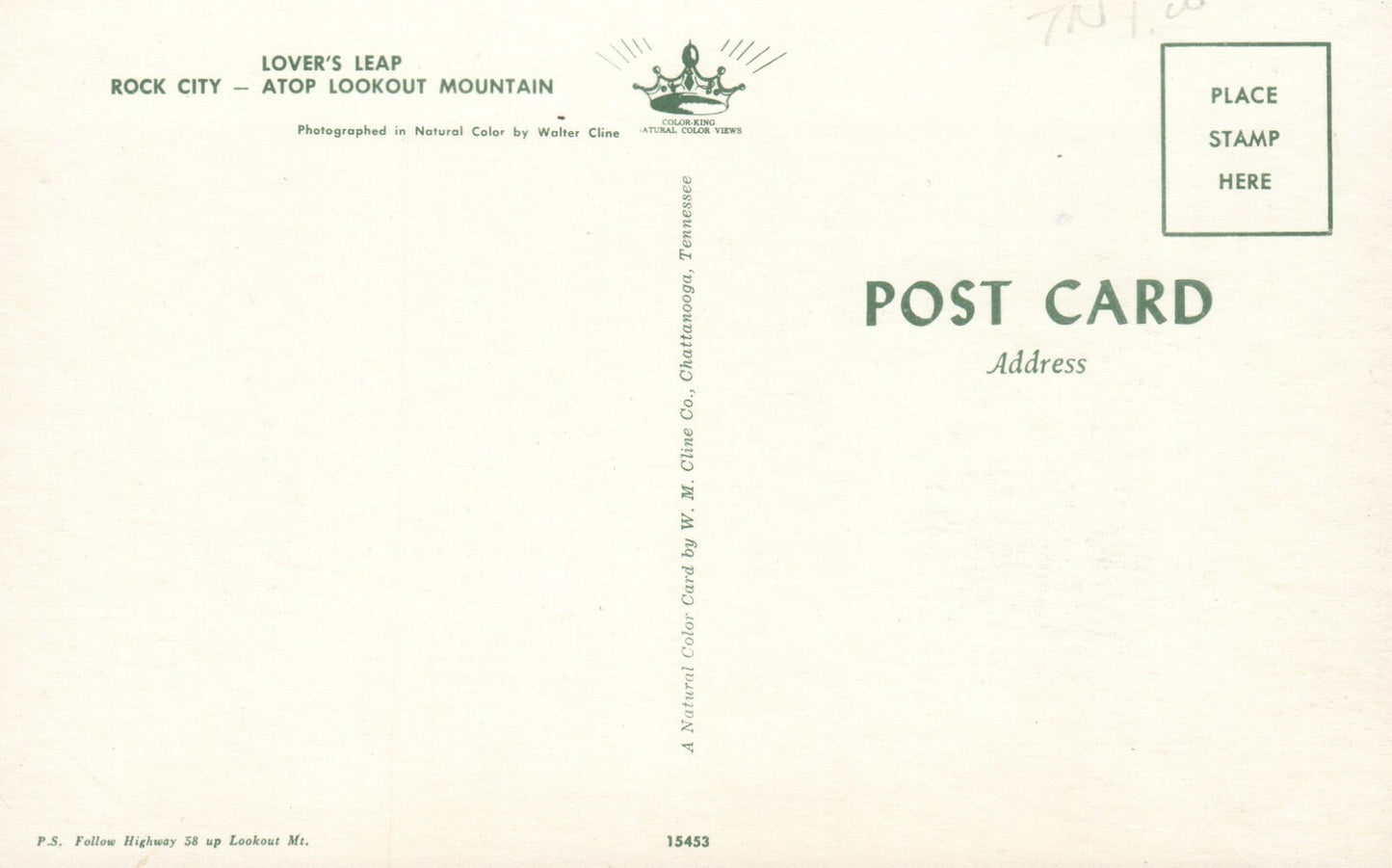 Lovers Leap Rock City Lookout Mountain  TN Tennessee Postcard