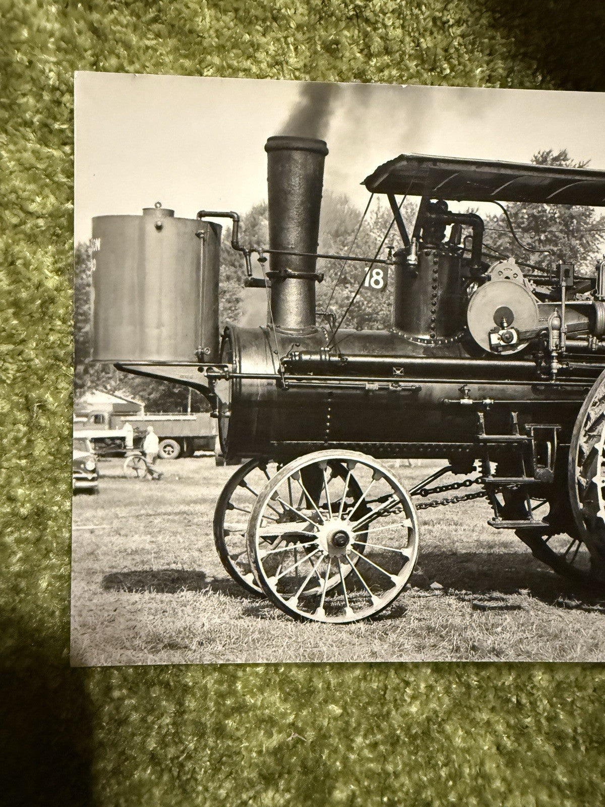 RPPC Real Photo Baker Steam Engine Postcard OLD TRACTOR