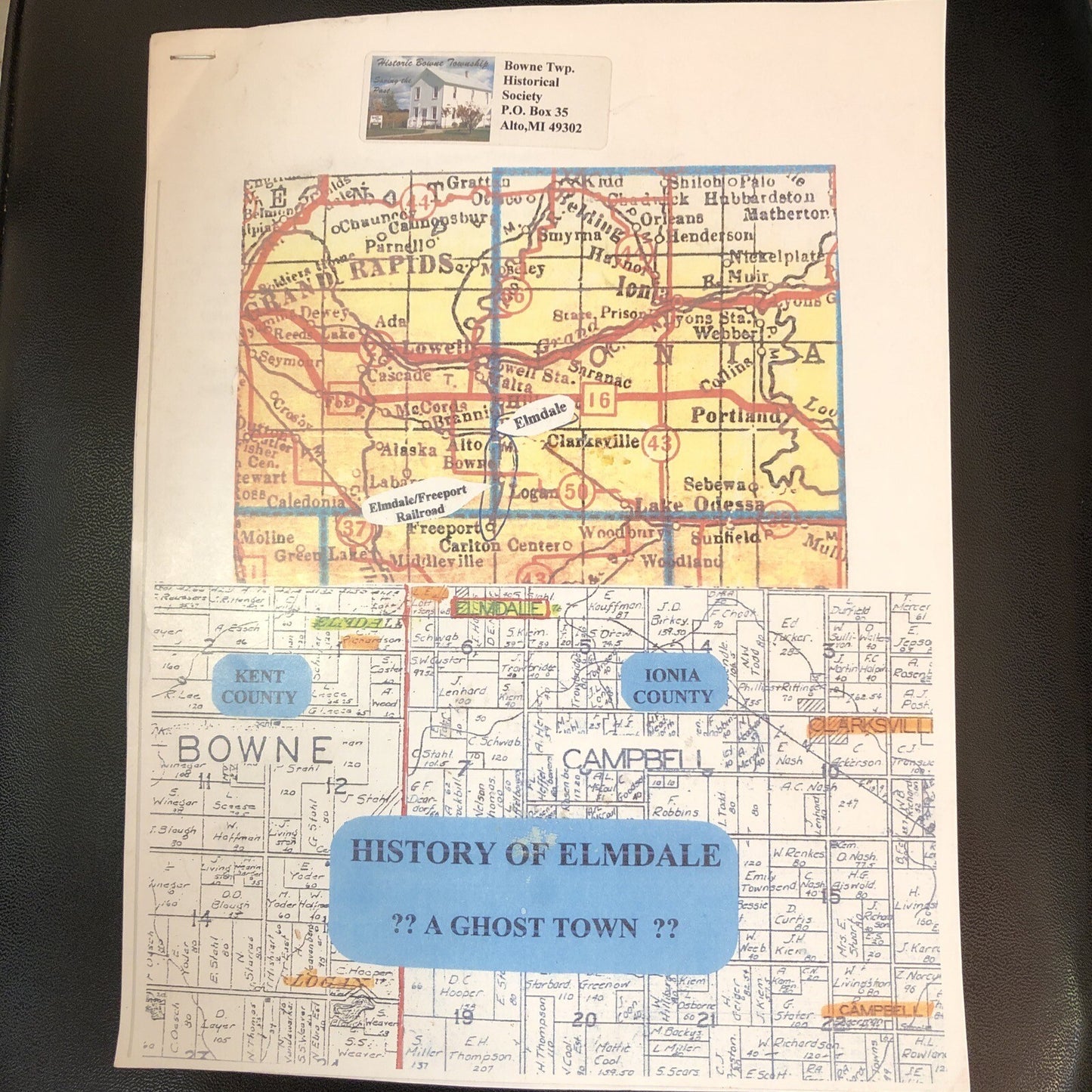 History of Elmdale A Ghost Town written for Bowne Township Historical Society