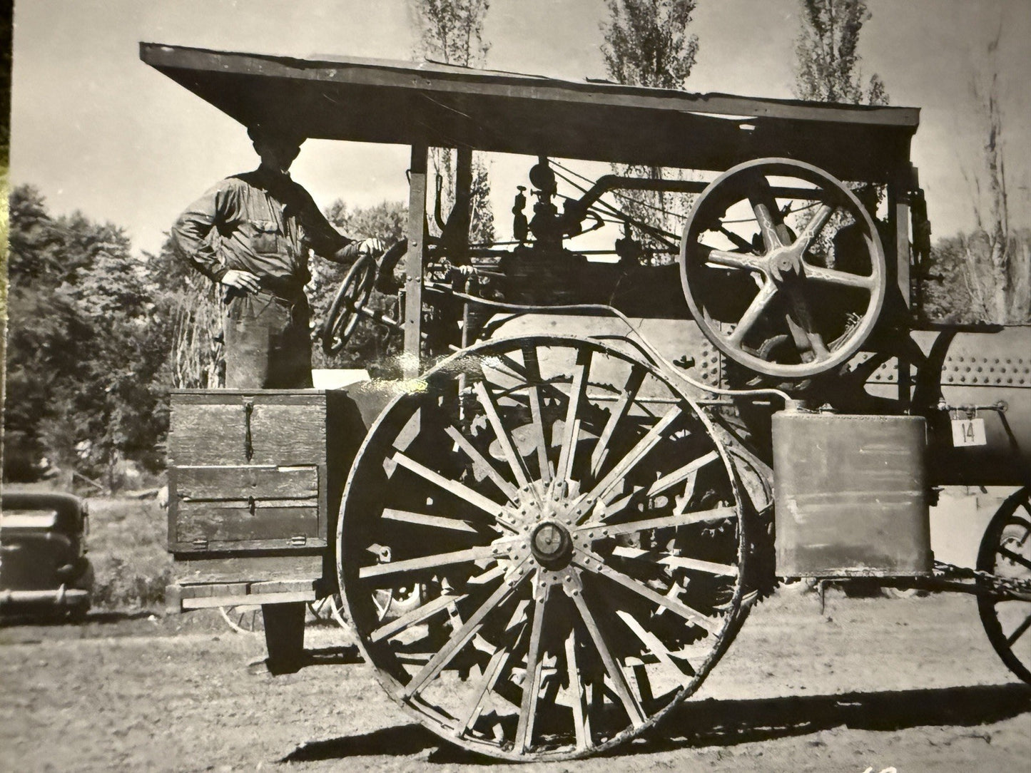 RPPC Real Photo MT PLEASANT IOWA RPPC Postcard OLD TRACTOR 232-B