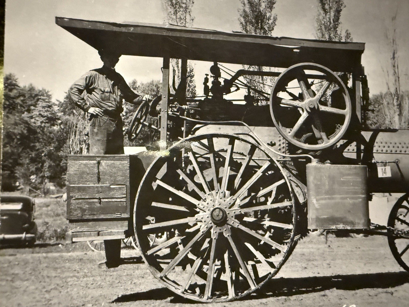 RPPC Real Photo MT PLEASANT IOWA RPPC Postcard OLD TRACTOR 232-B