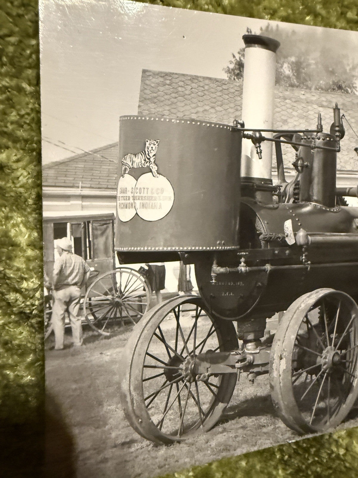 RPPC  Postcard  J I CASE OLD Steam TRACTOR Gaar Scott Richmond Indiana IN