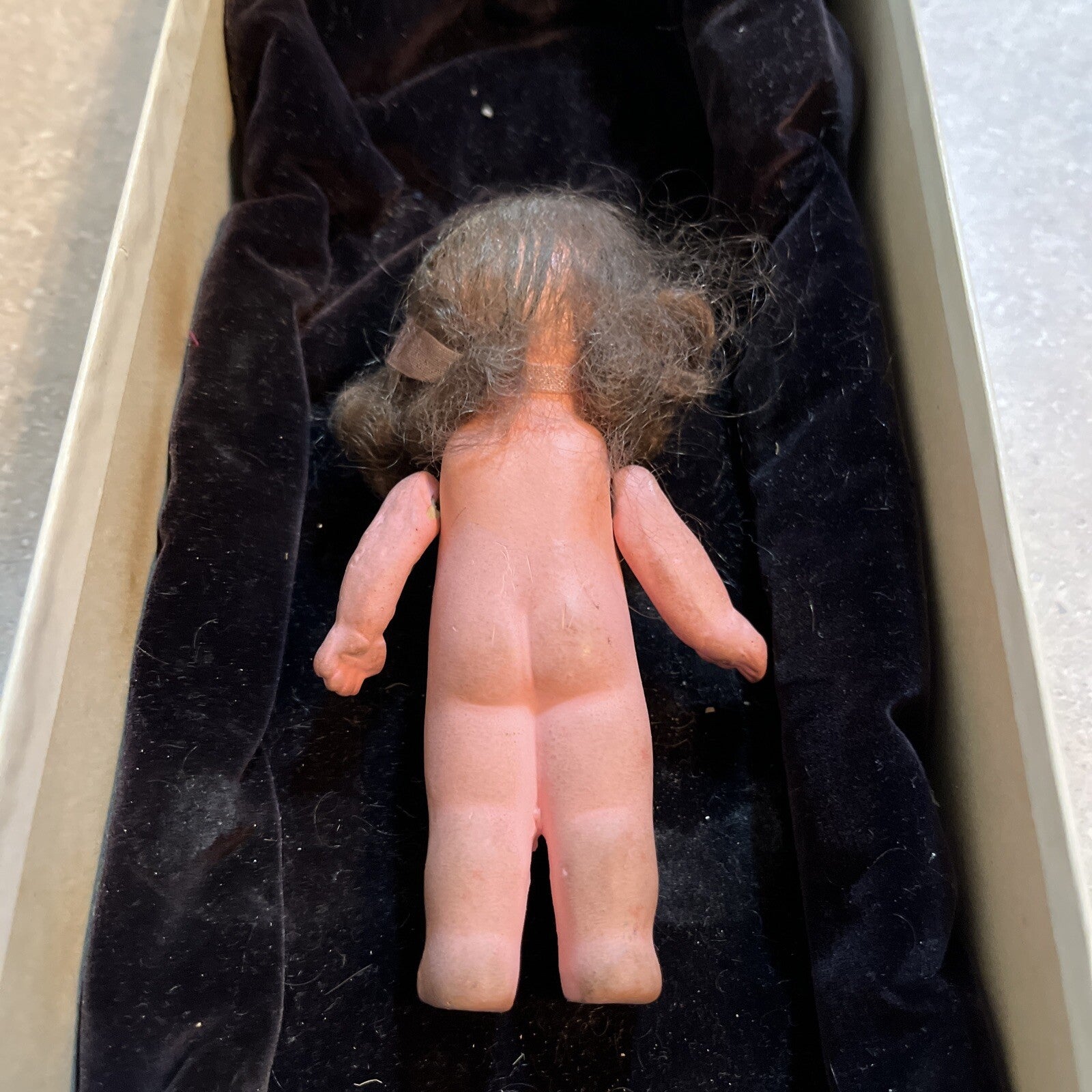 Antique 1920s Child Girl Bisque Dollhouse Doll- All original