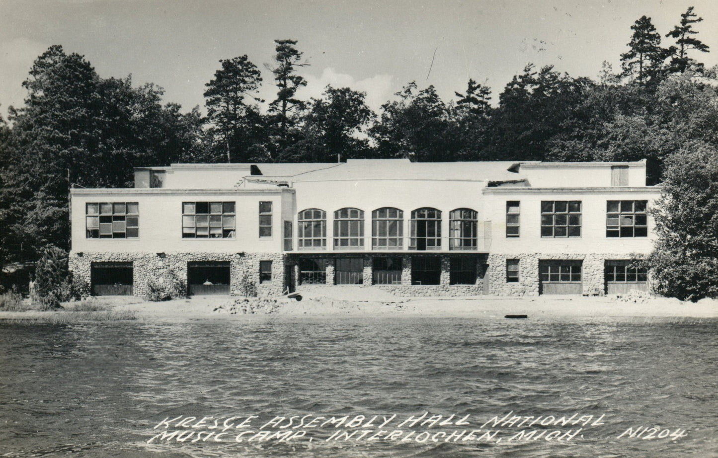 RPPC Real Photo Kresge Assembly Hall Music Camp Interlochen MI Michigan 