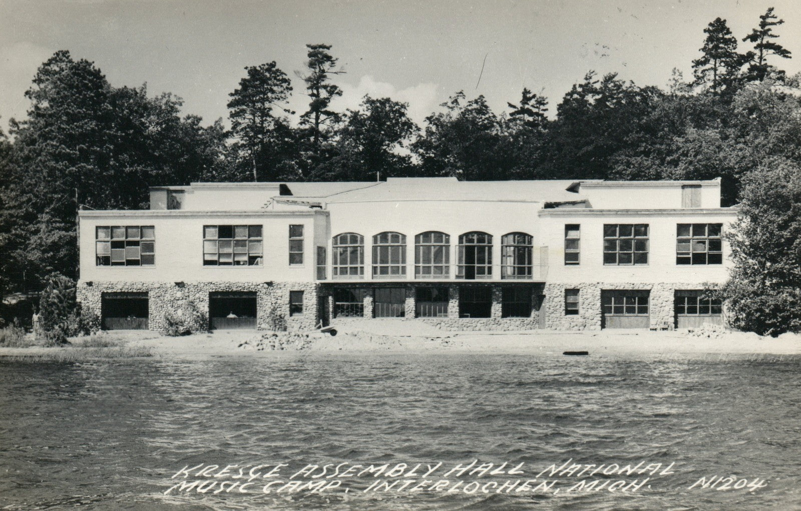 RPPC Real Photo Kresge Assembly Hall Music Camp Interlochen MI Michigan 