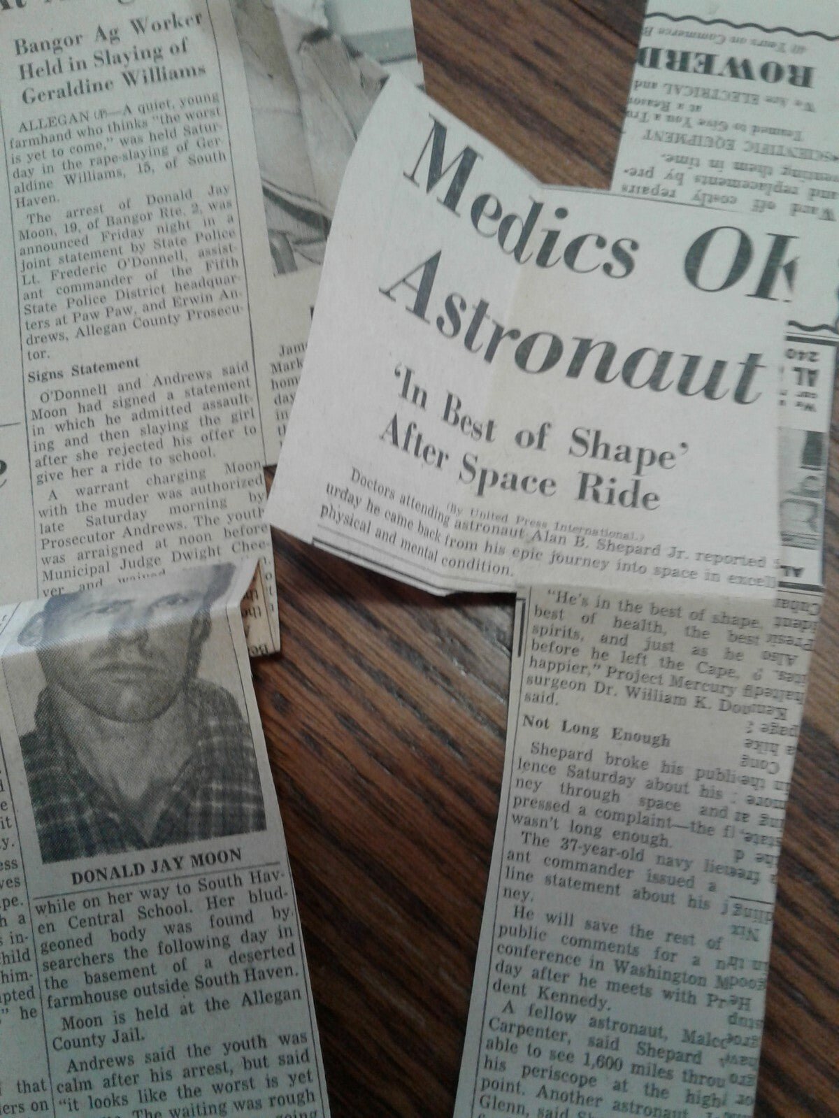  Vintage 1961 Grand Rapids Press Newspaper Clipping Astronaut Alan B Shepard Jr 
