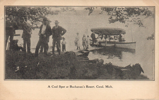 A Cool Spot at Buchanan's Resort in Coral Michigan MI Postcard